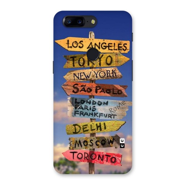 Travel Signs Back Case for OnePlus 5T