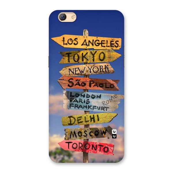 Travel Signs Back Case for Oppo F3 Plus