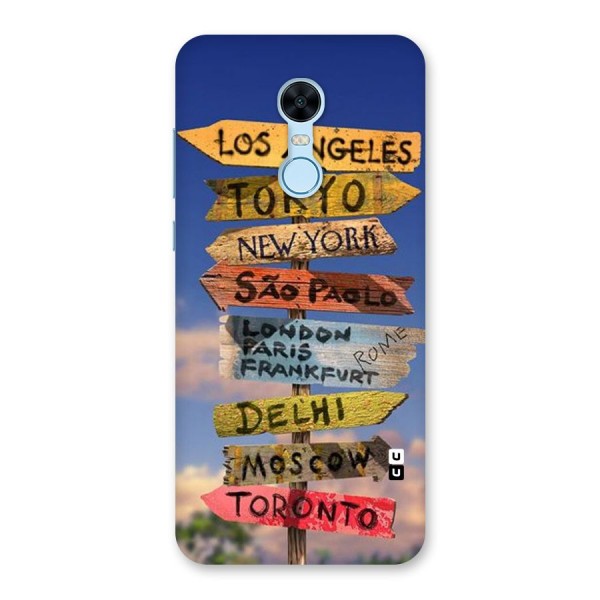 Travel Signs Back Case for Redmi Note 5