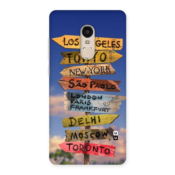 Travel Signs Back Case for Xiaomi Redmi Note 4