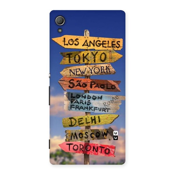 Travel Signs Back Case for Xperia Z3 Plus