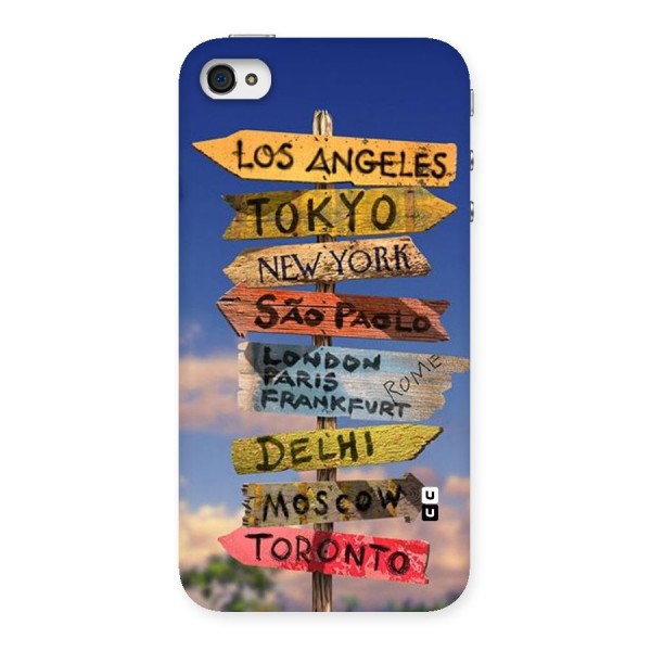Travel Signs Back Case for iPhone 4 4s