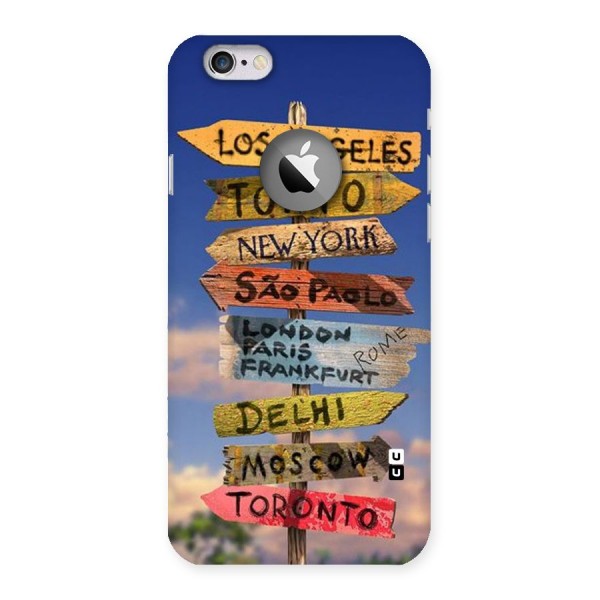 Travel Signs Back Case for iPhone 6 Logo Cut