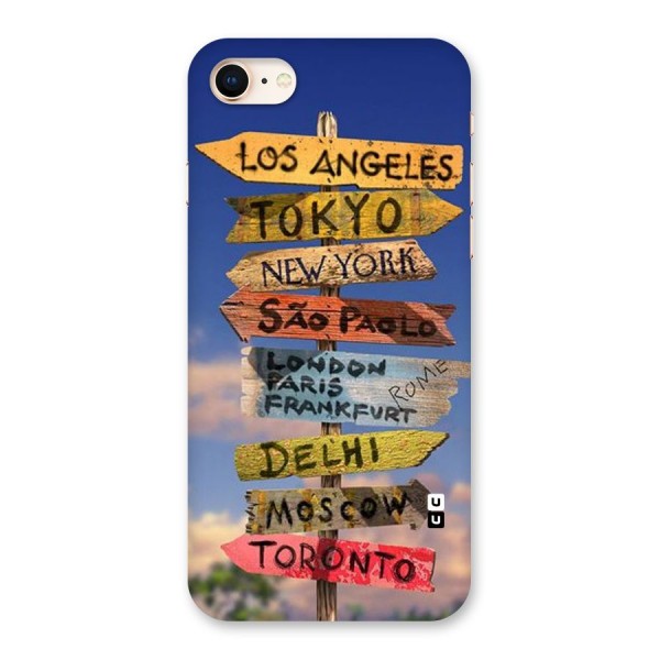 Travel Signs Back Case for iPhone 8