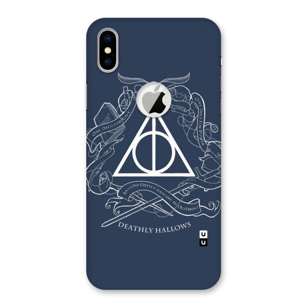 Triangle Blue Back Case for iPhone XS Logo Cut