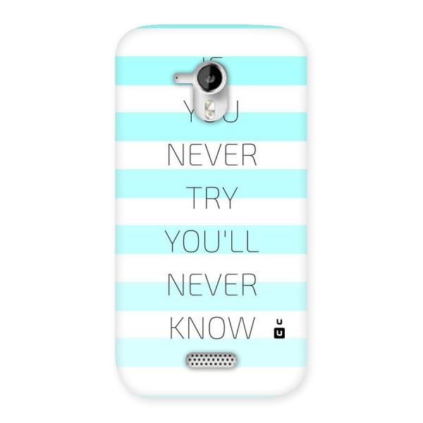Try Know Back Case for Micromax Canvas HD A116