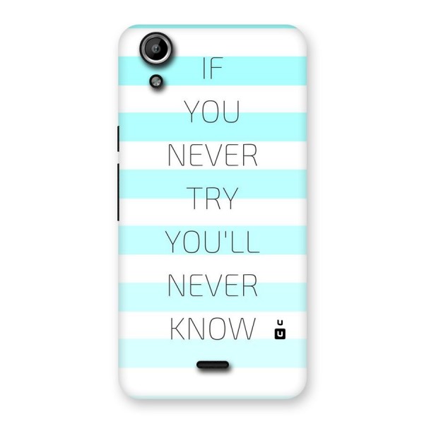 Try Know Back Case for Micromax Canvas Selfie Lens Q345