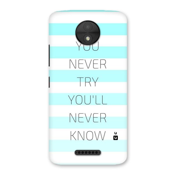 Try Know Back Case for Moto C