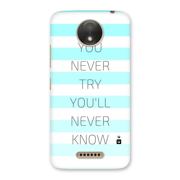Try Know Back Case for Moto C Plus