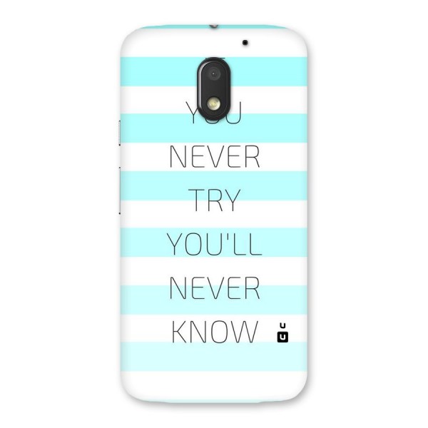 Try Know Back Case for Moto E3 Power