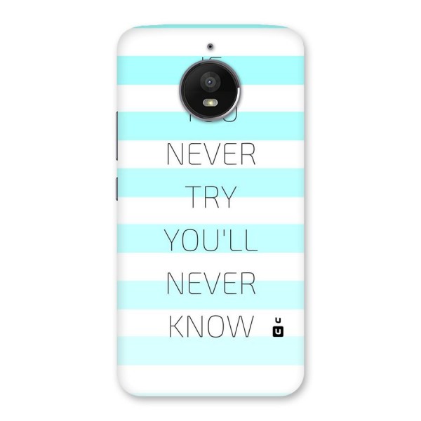 Try Know Back Case for Moto E4 Plus