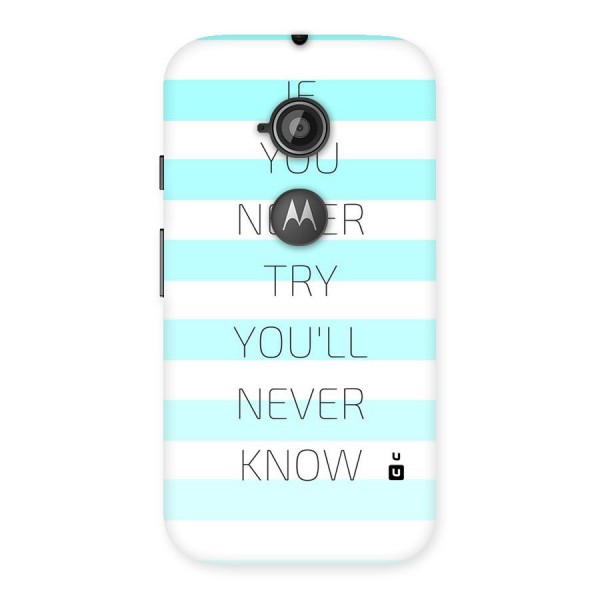 Try Know Back Case for Moto E 2nd Gen