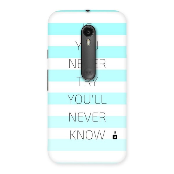 Try Know Back Case for Moto G3