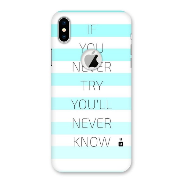 Try Know Back Case for iPhone X Logo Cut