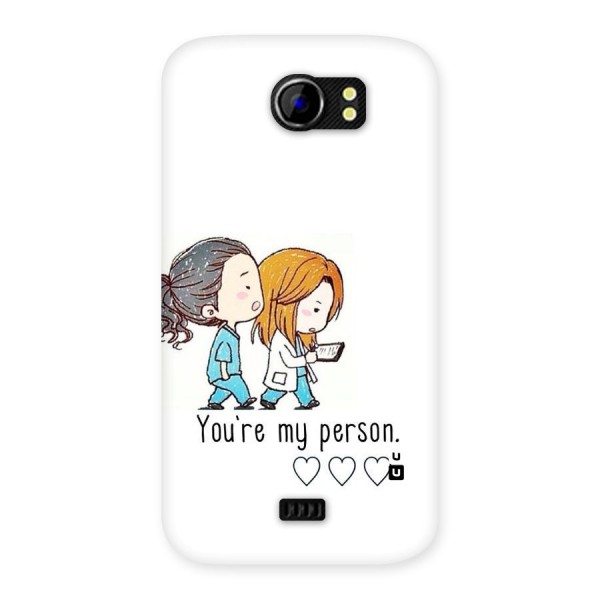 Two Friends In Coat Back Case for Micromax Canvas 2 A110