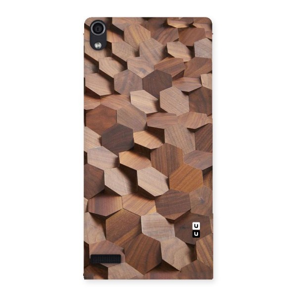 Uplifted Wood Hexagons Back Case for Ascend P6