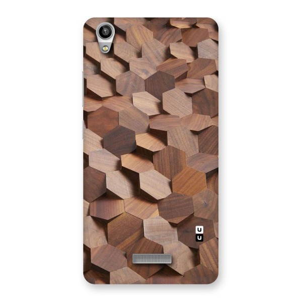 Uplifted Wood Hexagons Back Case for Lava-Pixel-V1