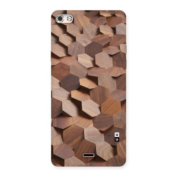 Uplifted Wood Hexagons Back Case for Micromax Canvas Silver 5