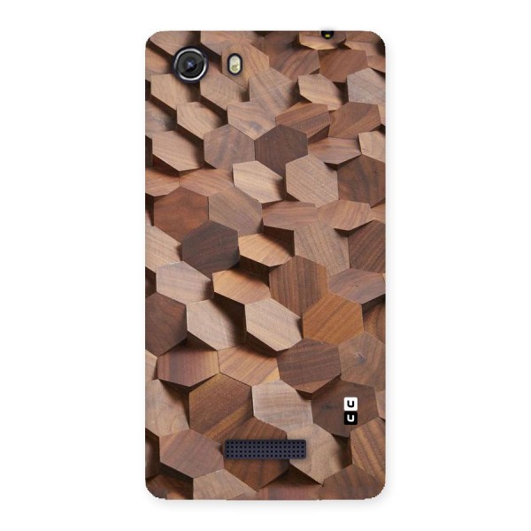 Uplifted Wood Hexagons Back Case for Micromax Unite 3