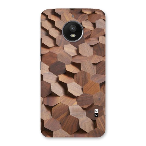Uplifted Wood Hexagons Back Case for Moto E4 Plus