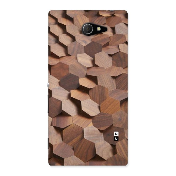 Uplifted Wood Hexagons Back Case for Sony Xperia M2