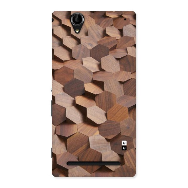 Uplifted Wood Hexagons Back Case for Sony Xperia T2