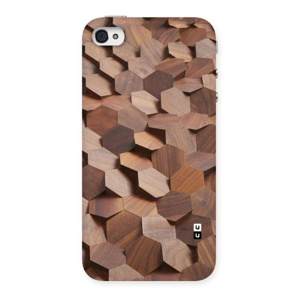 Uplifted Wood Hexagons Back Case for iPhone 4 4s
