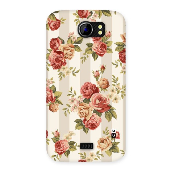 Vintage Color Flowers Back Case for Micromax Canvas 2 A110