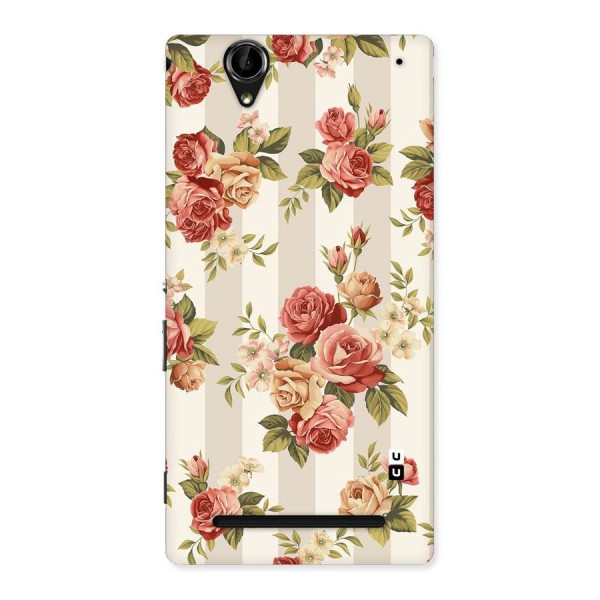 Vintage Color Flowers Back Case for Sony Xperia T2