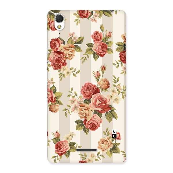 Vintage Color Flowers Back Case for Sony Xperia T3