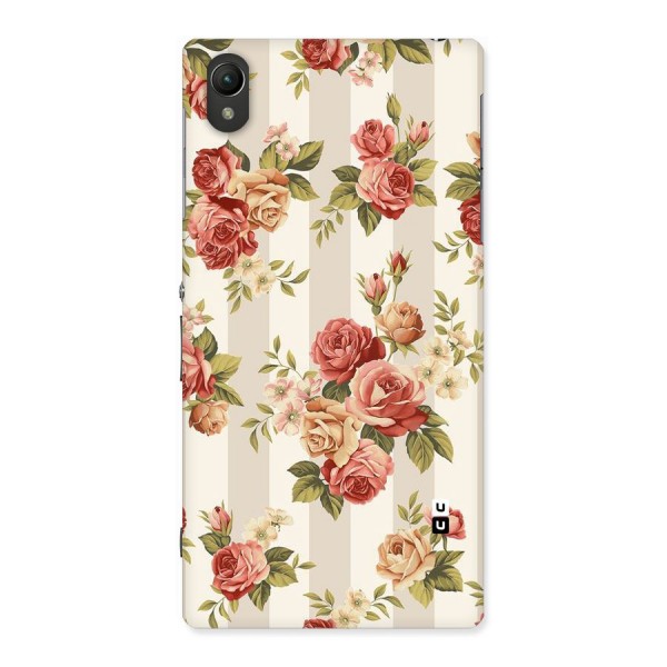 Vintage Color Flowers Back Case for Sony Xperia Z1