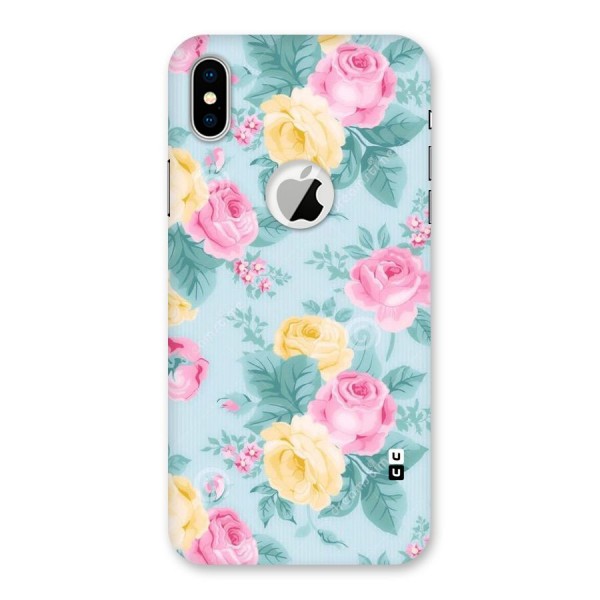 Vintage Pastels Back Case for iPhone X Logo Cut