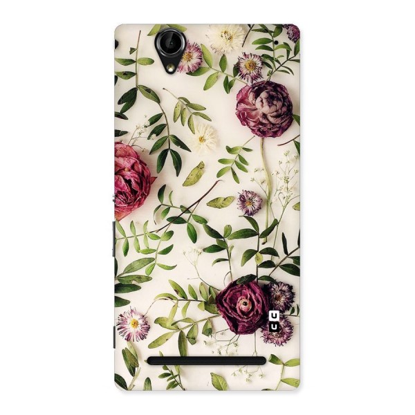 Vintage Rust Floral Back Case for Sony Xperia T2
