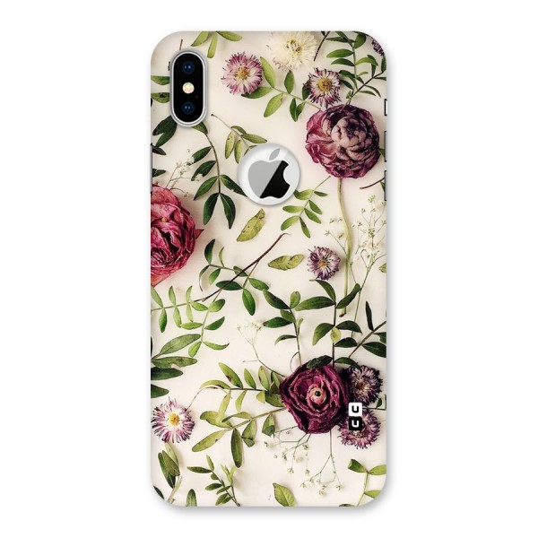 Vintage Rust Floral Back Case for iPhone X Logo Cut