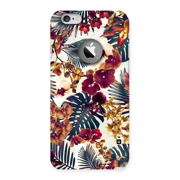 Vintage Rustic Flowers Back Case for iPhone 6 Logo Cut