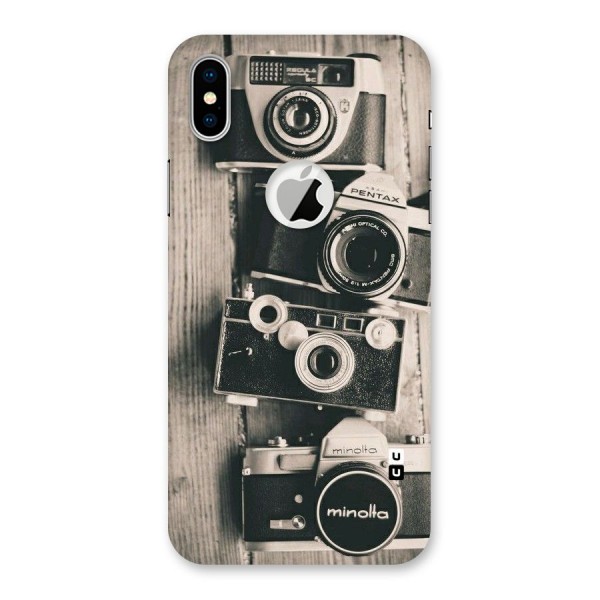 Vintage Style Shutter Back Case for iPhone X Logo Cut