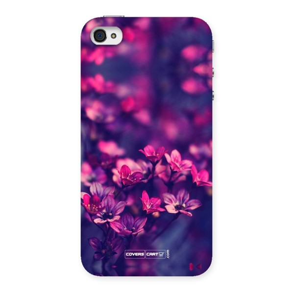 Violet Floral Back Case for iPhone 4 4s