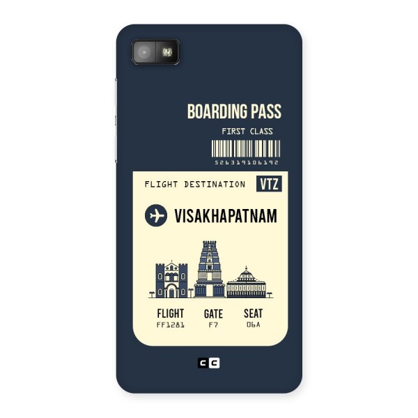 Vishakapatnam Boarding Pass Back Case for Blackberry Z10