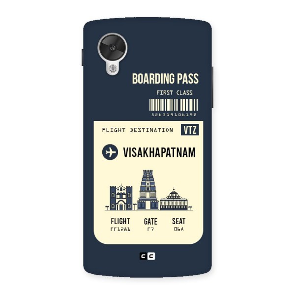 Vishakapatnam Boarding Pass Back Case for Google Nexsus 5