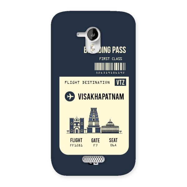 Vishakapatnam Boarding Pass Back Case for Micromax Canvas HD A116