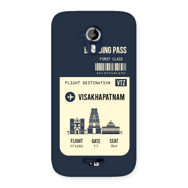 Vishakapatnam Boarding Pass Back Case for Micromax Canvas Magnus A117