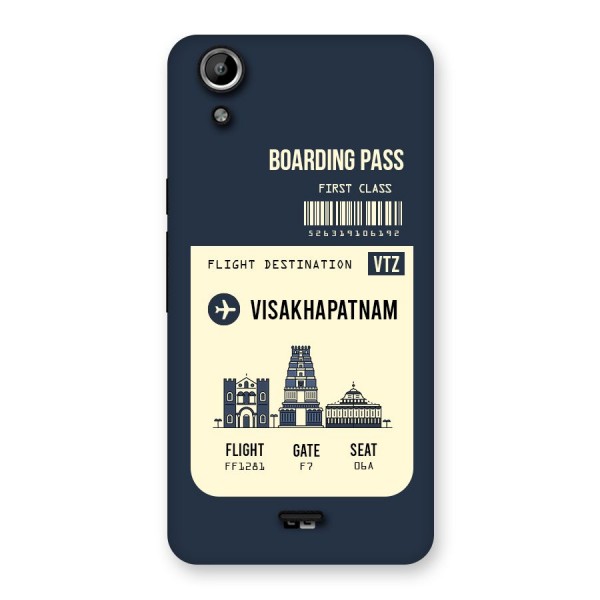 Vishakapatnam Boarding Pass Back Case for Micromax Canvas Selfie Lens Q345