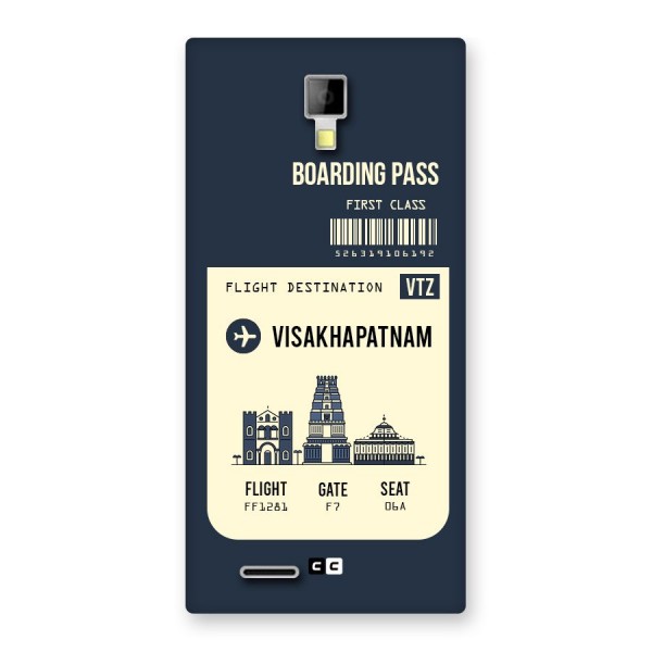 Vishakapatnam Boarding Pass Back Case for Micromax Canvas Xpress A99