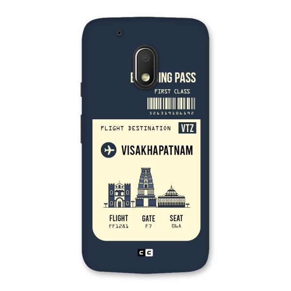 Vishakapatnam Boarding Pass Back Case for Moto G4 Play