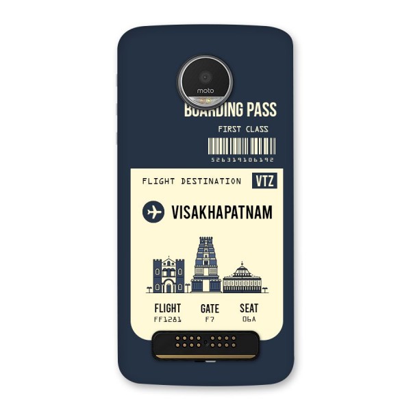 Vishakapatnam Boarding Pass Back Case for Moto Z Play
