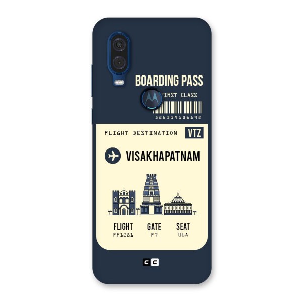 Vishakapatnam Boarding Pass Back Case for Motorola One Vision