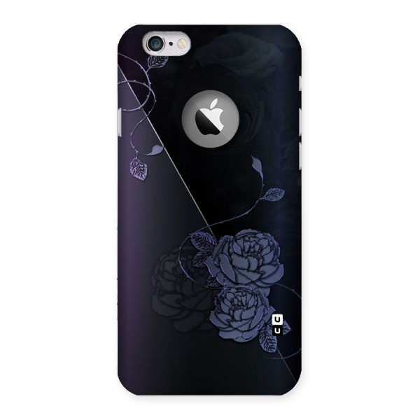 Voilet Floral Design Back Case for iPhone 6 Logo Cut