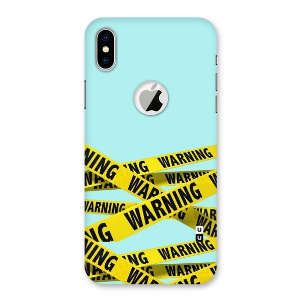 Warning Design Back Case for iPhone X Logo Cut
