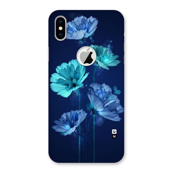 Water Flowers Back Case for iPhone XS Logo Cut