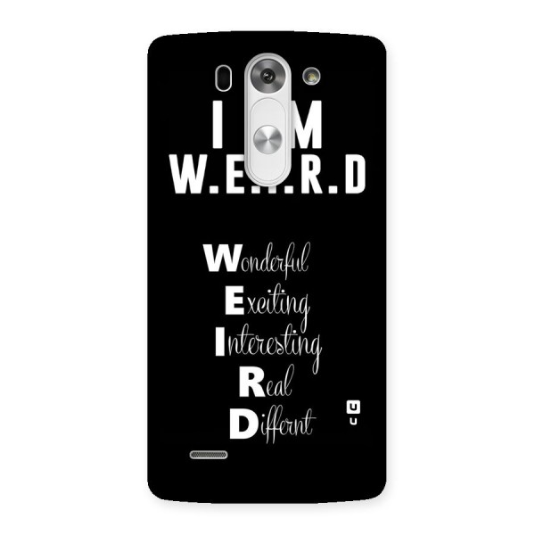 Weird Me Back Case for LG G3 Beat